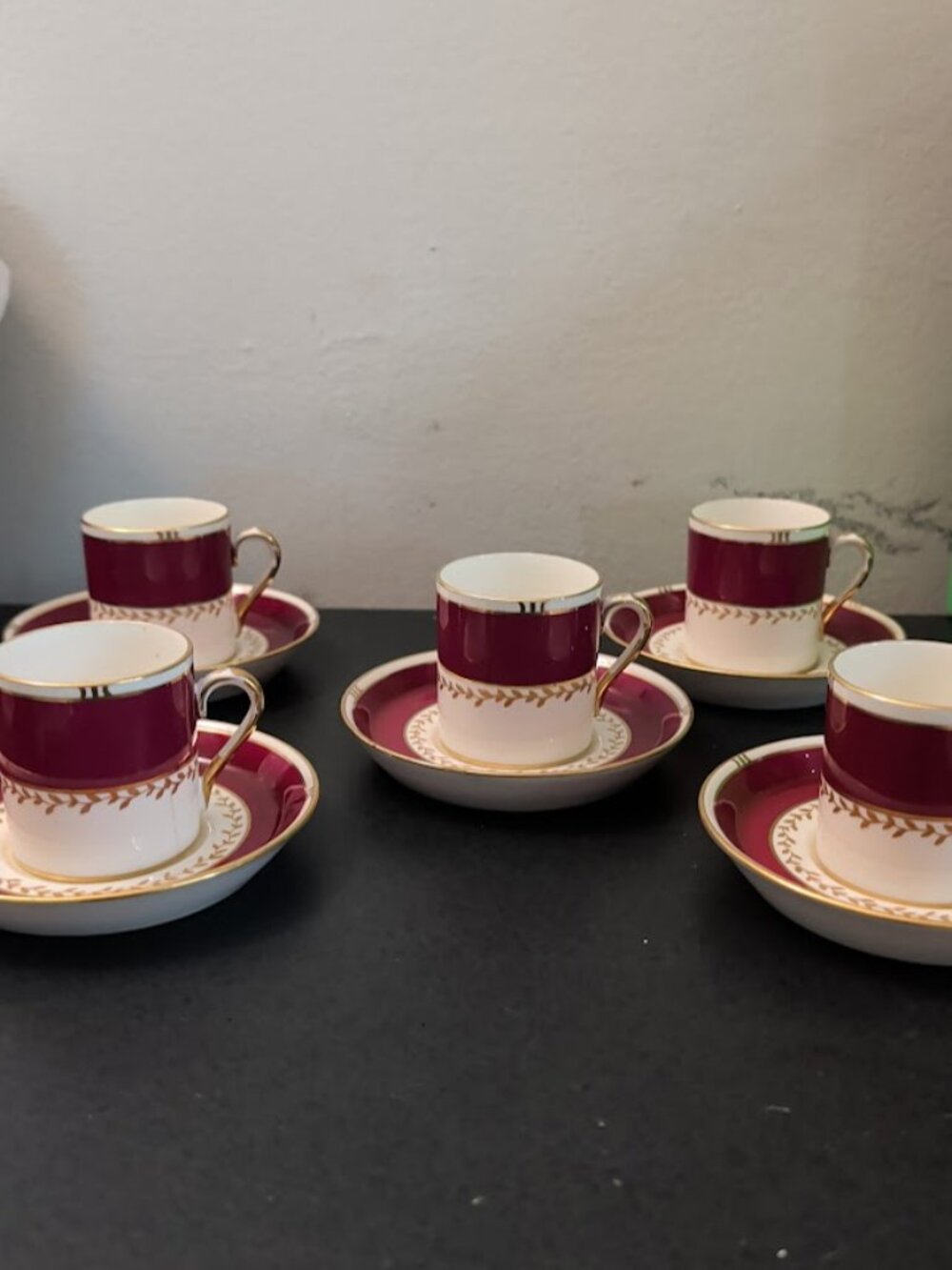 Tuscan Bone China Westminster Series England Demitasse Cups & Saucers Set of 5
